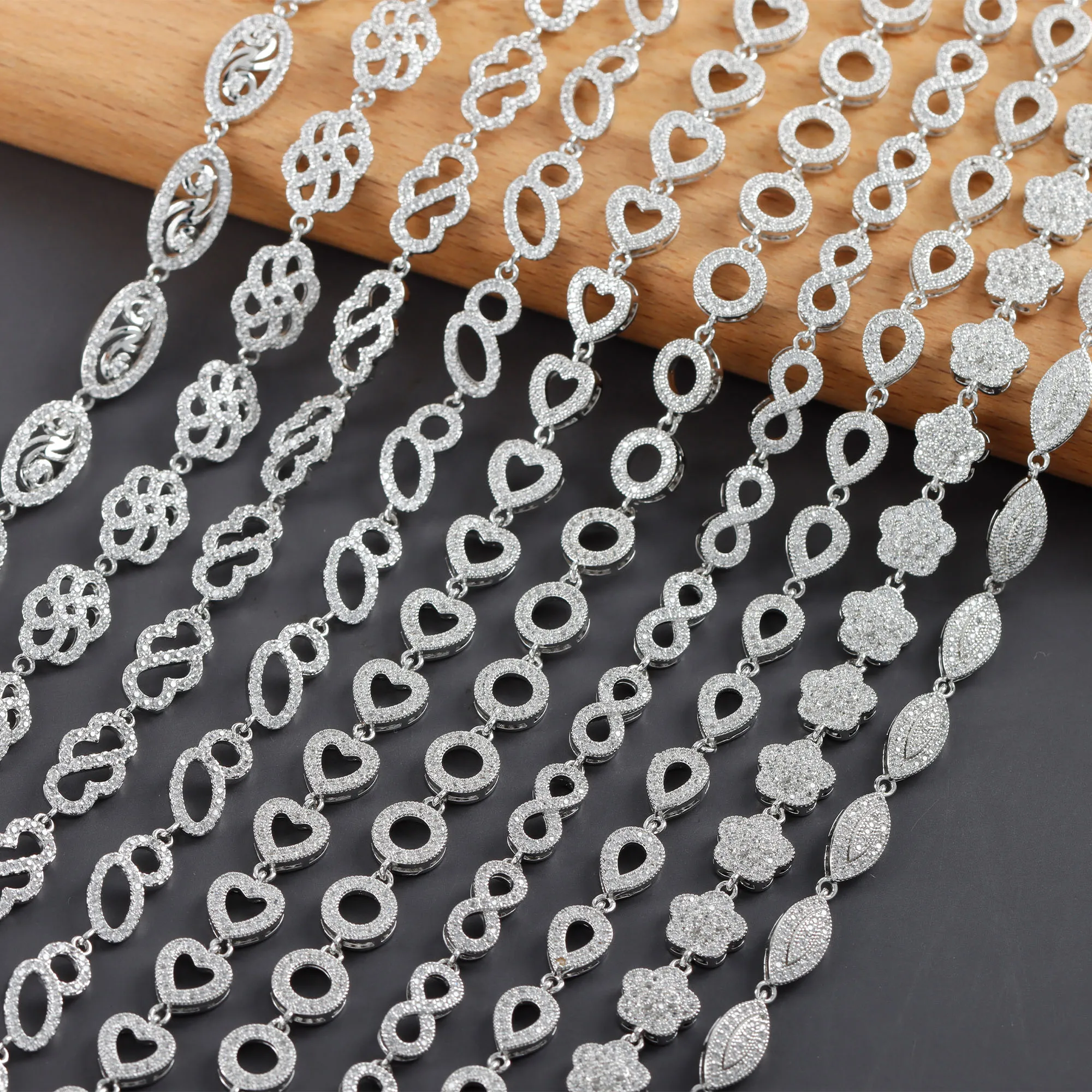 M1056 Luxury Silver Metal Zircon Diy Necklace Bracelet For Women Jewelry Making Accessories 20cm/lot
M1056 Luxury Silver Metal Zircon Diy Necklace Bracelet For Women Jewelry Making Accessories 20cm/lot