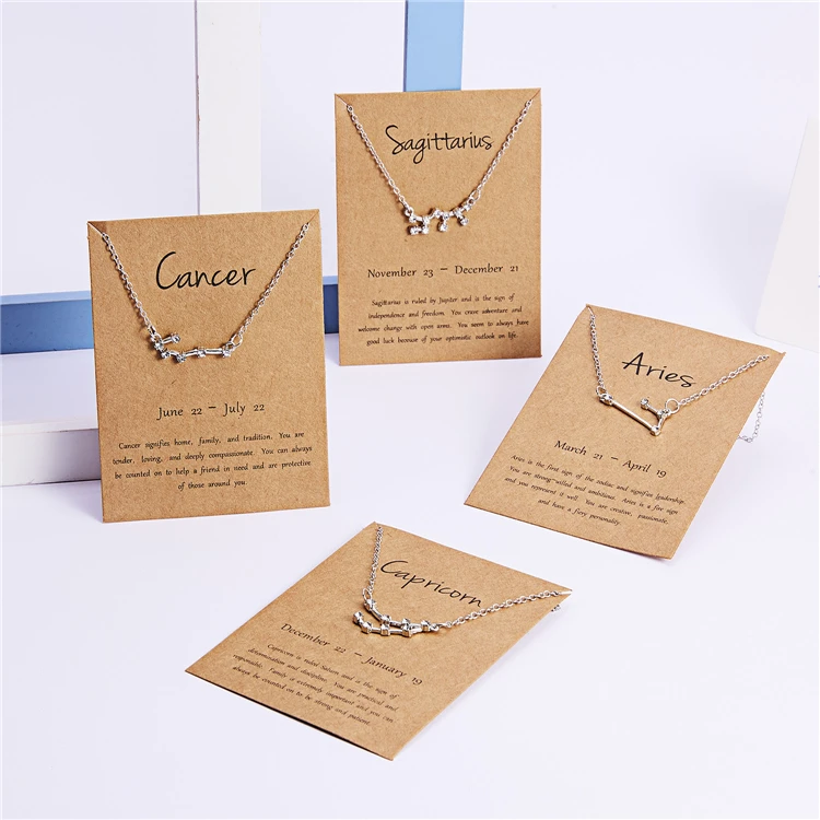 Wish Amazon 12 Zodiac Diamond Inlay Necklace INS Diamond Pendant Choker with Card Package, As picture
Wish Amazon 12 Zodiac Diamond Inlay Necklace INS Diamond Pendant Choker with Card Package, As picture