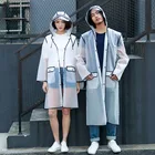 Fashion popular logo wrap side transparent raincoat female adult hiking students full body male travel poncho