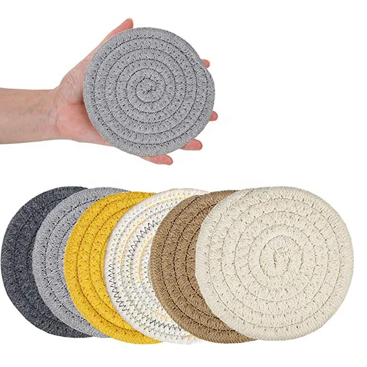 custom handmade braided cotton fabric round woven heat-resistent absorbent drink coasters, Support customization
custom handmade braided cotton fabric round woven heat-resistent absorbent drink coasters, Support customization