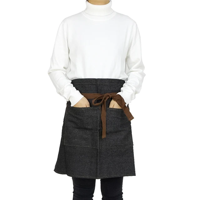 Ready made cotton denim kitchen restaurant cooking apron server half waist uniform apron
Ready made cotton denim kitchen restaurant cooking apron server half waist uniform apron