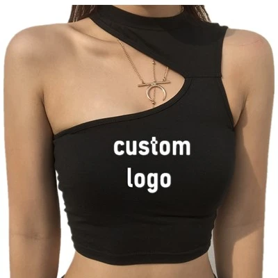 Wholesale Custom printing logo womens stylish Sexy digging shoulder irregular cotton crop tank tops, Available
Wholesale Custom printing logo womens stylish Sexy digging shoulder irregular cotton crop tank tops, Available