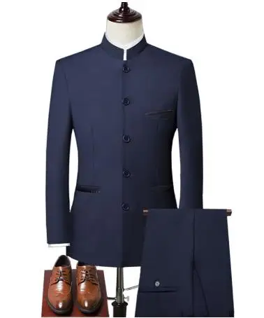 (Jacket + pants) suit three-piece Chinese style stand collar Slim Chinese simple solid color dress three-piece blazer, Custom made
(Jacket + pants) suit three-piece Chinese style stand collar Slim Chinese simple solid color dress three-piece blazer, Custom made
