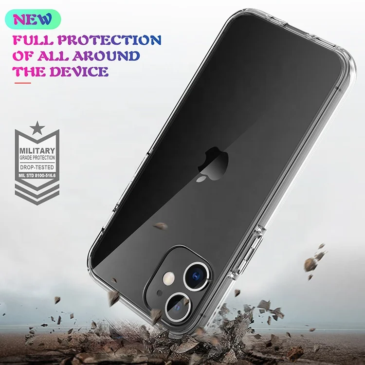Clear Acrylic Hard Back Cover TPU Bumper Mobile Phone Case for iPhone 12, Transparent
Clear Acrylic Hard Back Cover TPU Bumper Mobile Phone Case for iPhone 12, Transparent