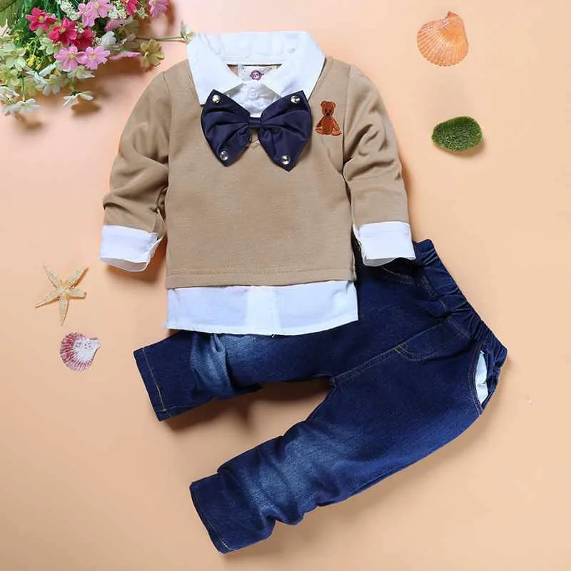 Children's Clothing Sets 2 Pieces Bow Tie Top and Jeans Pants Little Boys Fall Jeans Set, As picture
Children's Clothing Sets 2 Pieces Bow Tie Top and Jeans Pants Little Boys Fall Jeans Set, As picture