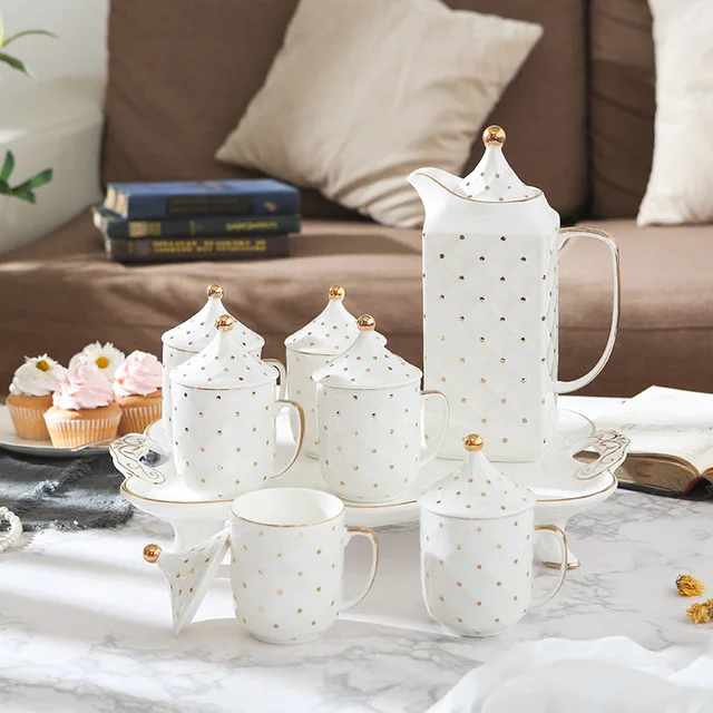 Cold-resistant and heat-resistant ceramic water set with cover for living room, White
Cold-resistant and heat-resistant ceramic water set with cover for living room, White