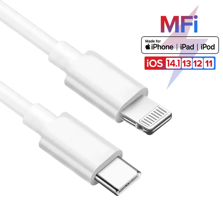 OEM MFI C94 Type C Cable To Lighting Charger Cable 3ft 6ft For Apple iphone Cord USB C To Lighting 3A Fast Charging Cable, White or customized
OEM MFI C94 Type C Cable To Lighting Charger Cable 3ft 6ft For Apple iphone Cord USB C To Lighting 3A Fast Charging Cable, White or customized