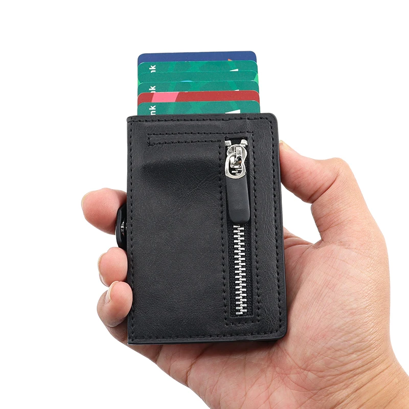 Fashion Smart RFID Wallet Custom Leather Aluminum Pop Up Card Holder Men Metal Wallet
Fashion Smart RFID Wallet Custom Leather Aluminum Pop Up Card Holder Men Metal Wallet