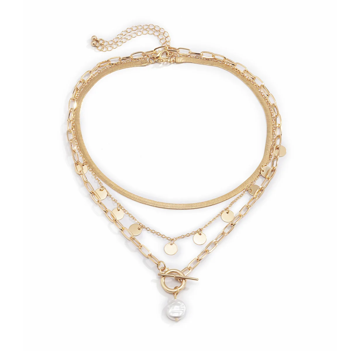 18K gold-plated snake bone chain sequins tassel multilayer necklace female temperament shaped pearl OT buckle necklace female
18K gold-plated snake bone chain sequins tassel multilayer necklace female temperament shaped pearl OT buckle necklace female