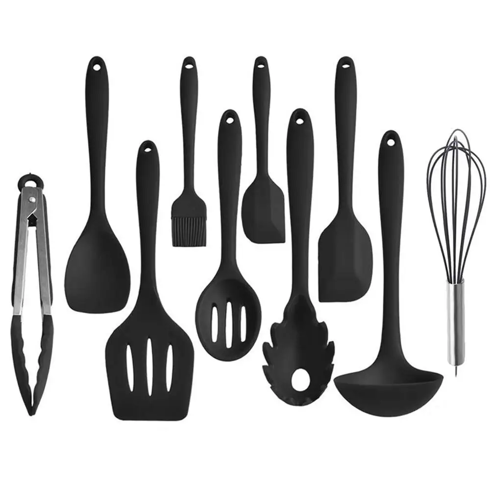 10 Piece Silicone Kitchen Utensils Heat-Resistant Cooking Tools Non-Stick Cookware Sets, Black & red
10 Piece Silicone Kitchen Utensils Heat-Resistant Cooking Tools Non-Stick Cookware Sets, Black & red