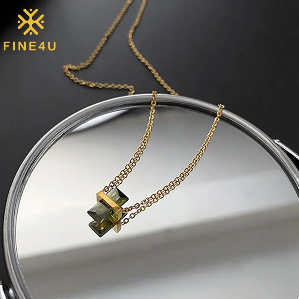 Dainty Women Jewelry Cuboid Rhomboid Zircon Olive Green Emerald Diamond Cz Cubic Zirconia Necklace
Dainty Women Jewelry Cuboid Rhomboid Zircon Olive Green Emerald Diamond Cz Cubic Zirconia Necklace