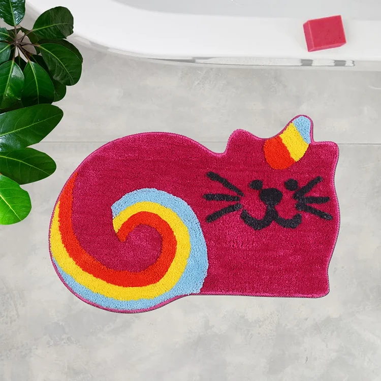 Korean style modern non slip custom size tub mat kids cartoon cat flocking bath rug
Korean style modern non slip custom size tub mat kids cartoon cat flocking bath rug