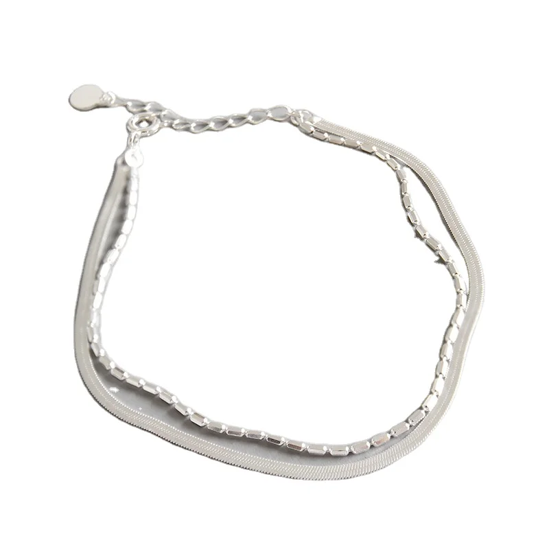 Vintage Real S925 Personalized Silver Jewelry Double Multilayer Hand Made Bracelet Women
Vintage Real S925 Personalized Silver Jewelry Double Multilayer Hand Made Bracelet Women