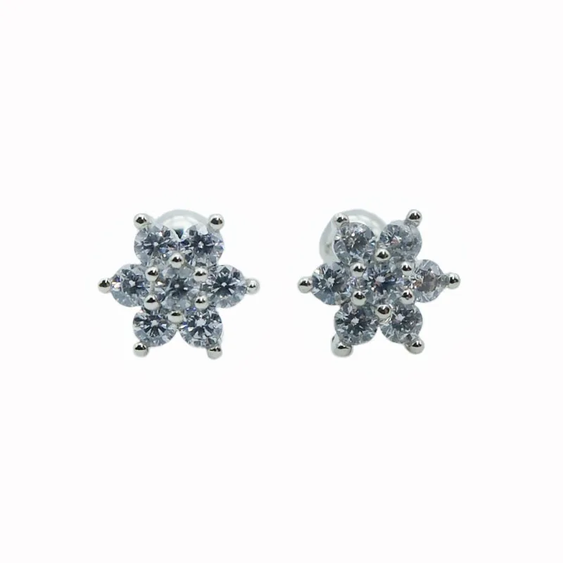Stainless Steel Jewelry Lovely Flower Shape Zircon Stud Earrings Ear Piercing Stud For Girls, Silver
Stainless Steel Jewelry Lovely Flower Shape Zircon Stud Earrings Ear Piercing Stud For Girls, Silver