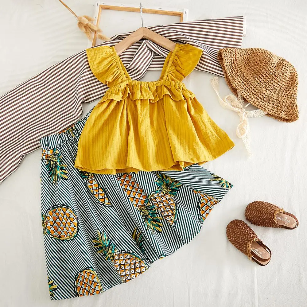 Toddler Baby Girls Outfits Clothes Set Halter Crop Tops Shirt Pineapple Skirt M90807
Toddler Baby Girls Outfits Clothes Set Halter Crop Tops Shirt Pineapple Skirt M90807