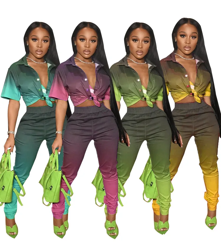 2022 Trending Casual Yoga Set Gradient Two Piece Pants Set Crop Top Two Piece Tracksuit Women
2022 Trending Casual Yoga Set Gradient Two Piece Pants Set Crop Top Two Piece Tracksuit Women