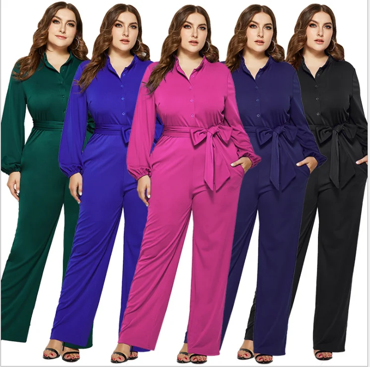 Hot solid color fashion casual wide legged pants jumpsuit sexy plus size women, Shown
Hot solid color fashion casual wide legged pants jumpsuit sexy plus size women, Shown