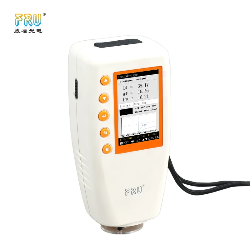 FRU WN700S color spectrophotometer for ISO Brightness/CMYK/XYZ/RGB/Whiteness/Yellowness data
FRU WN700S color spectrophotometer for ISO Brightness/CMYK/XYZ/RGB/Whiteness/Yellowness data
