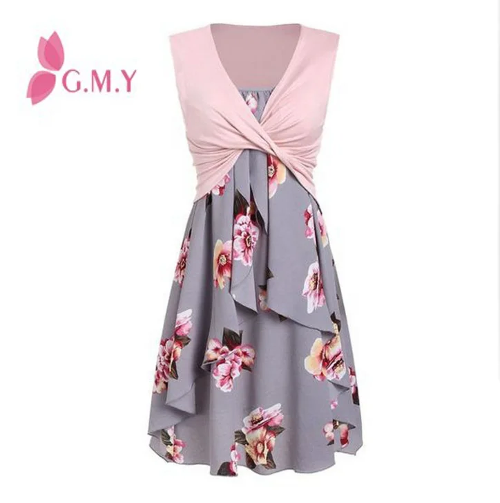 Amazon Hot Sale Floral Printed Summer Women Casual Sleeveless Plus Size V neck Dress
Amazon Hot Sale Floral Printed Summer Women Casual Sleeveless Plus Size V neck Dress