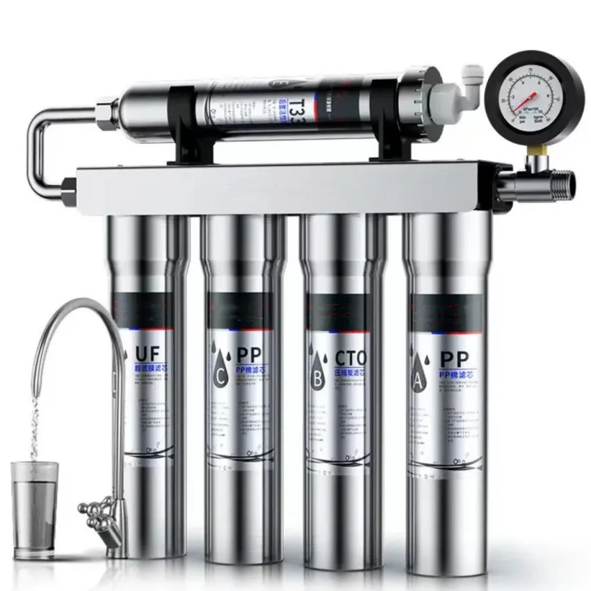 New upgrade 5 stage sediment active carbon uf filter household under sink stainless steel water filter system for home drinking
New upgrade 5 stage sediment active carbon uf filter household under sink stainless steel water filter system for home drinking