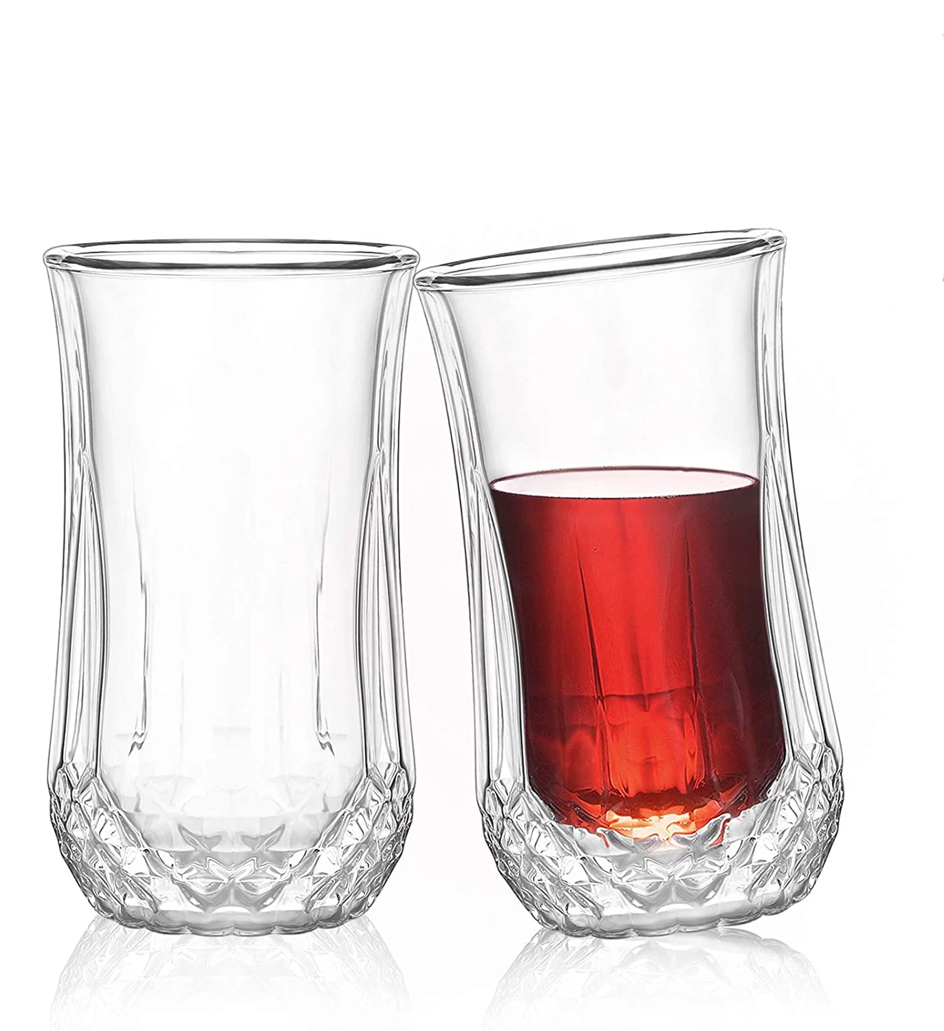 8.5oz Crystal Wine Glass Bubble Tea Cups Reusable Borosilicate Insulated Double Wall Glass Wine Cup, Clear
8.5oz Crystal Wine Glass Bubble Tea Cups Reusable Borosilicate Insulated Double Wall Glass Wine Cup, Clear