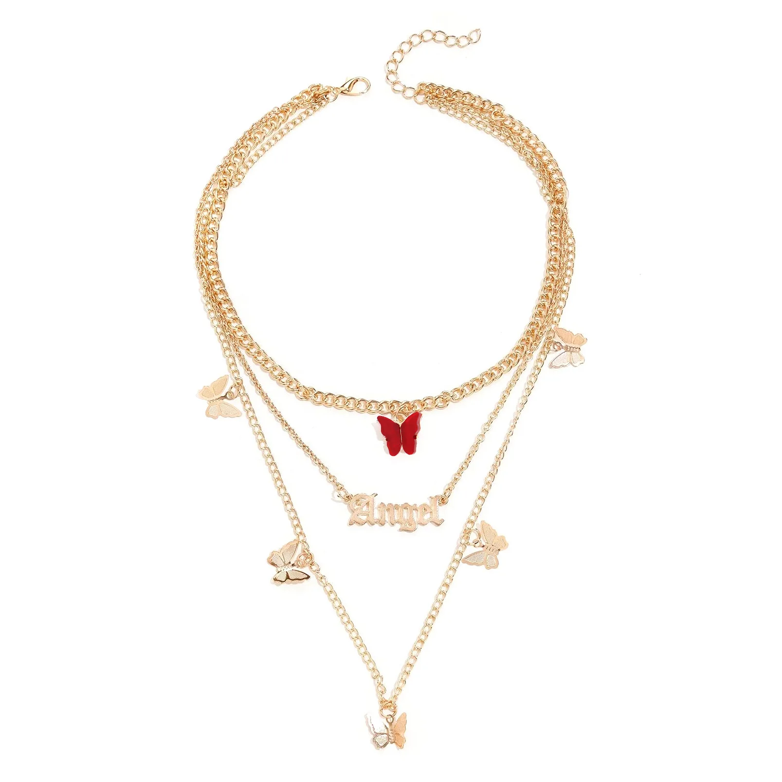 Beautiful Colorful Small Butterfly &Angel Letter Chrm Necklace Multilayer Butterfly Pendants Clavicle Chain Necklace
Beautiful Colorful Small Butterfly &Angel Letter Chrm Necklace Multilayer Butterfly Pendants Clavicle Chain Necklace