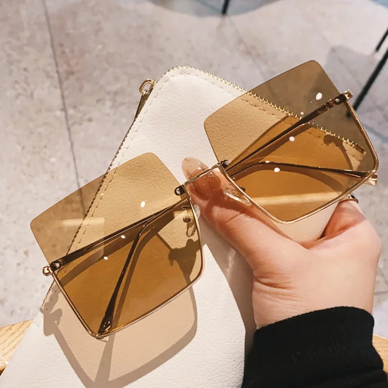 New Fashion Half Frame Square Sunglasses For Women Vintage Alloy Oversize Gradient Blue Yellow Sun Glasses Female Elegant Shades, Multi-colored
New Fashion Half Frame Square Sunglasses For Women Vintage Alloy Oversize Gradient Blue Yellow Sun Glasses Female Elegant Shades, Multi-colored