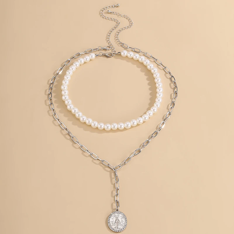 Trendy Imitation Pearl Choker Necklace Gold Portrait Pendant Set Collar Metal Strip Chain Women Vintage Fashion Jewelry
Trendy Imitation Pearl Choker Necklace Gold Portrait Pendant Set Collar Metal Strip Chain Women Vintage Fashion Jewelry