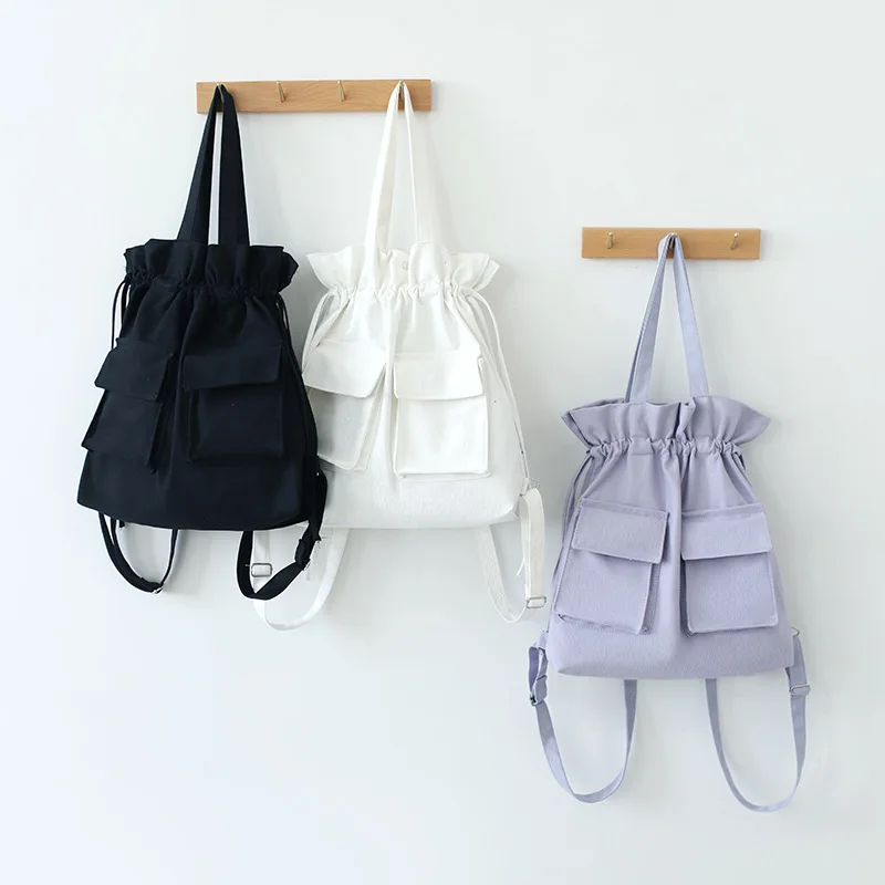 New cotton canvas bag women shoulder backpack fashion Japanese art student drawstring backpack wholesale
New cotton canvas bag women shoulder backpack fashion Japanese art student drawstring backpack wholesale