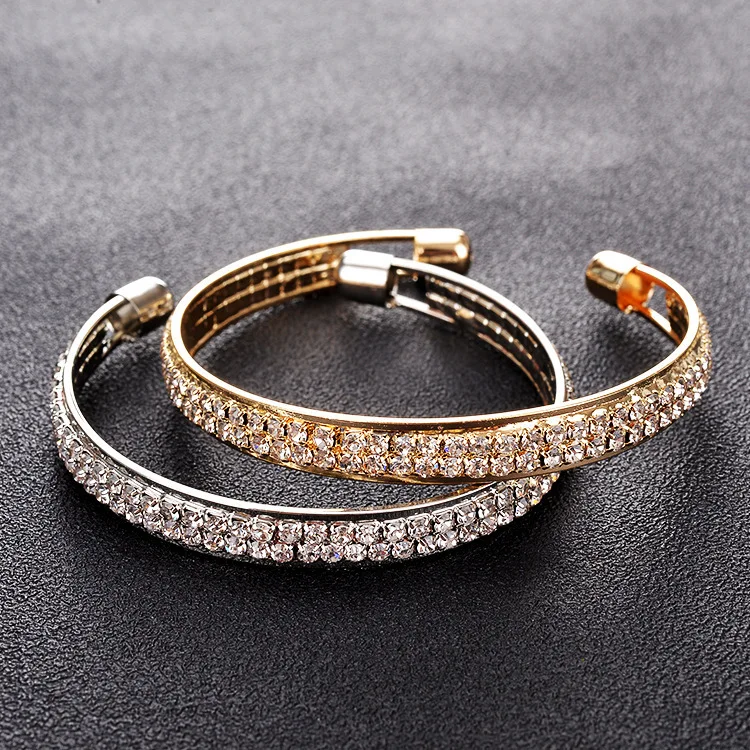 Luxury Women Accessories Double Rows Full Crystal Bracelets Bangles Rose Gold Silver Full Diamond Bracelets, Picture
Luxury Women Accessories Double Rows Full Crystal Bracelets Bangles Rose Gold Silver Full Diamond Bracelets, Picture