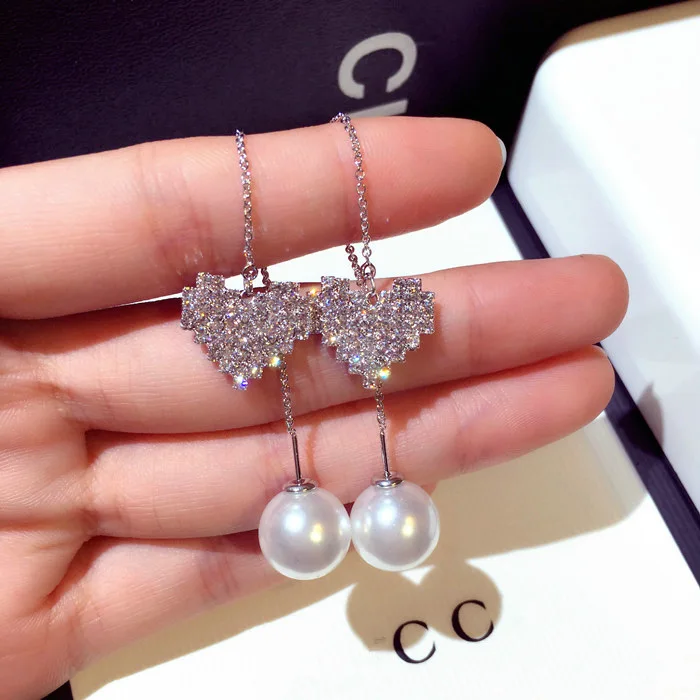 Fashion Long rhinestone love earrings long tassel zircon earrings net red fashion female earrings, Picture shows
Fashion Long rhinestone love earrings long tassel zircon earrings net red fashion female earrings, Picture shows