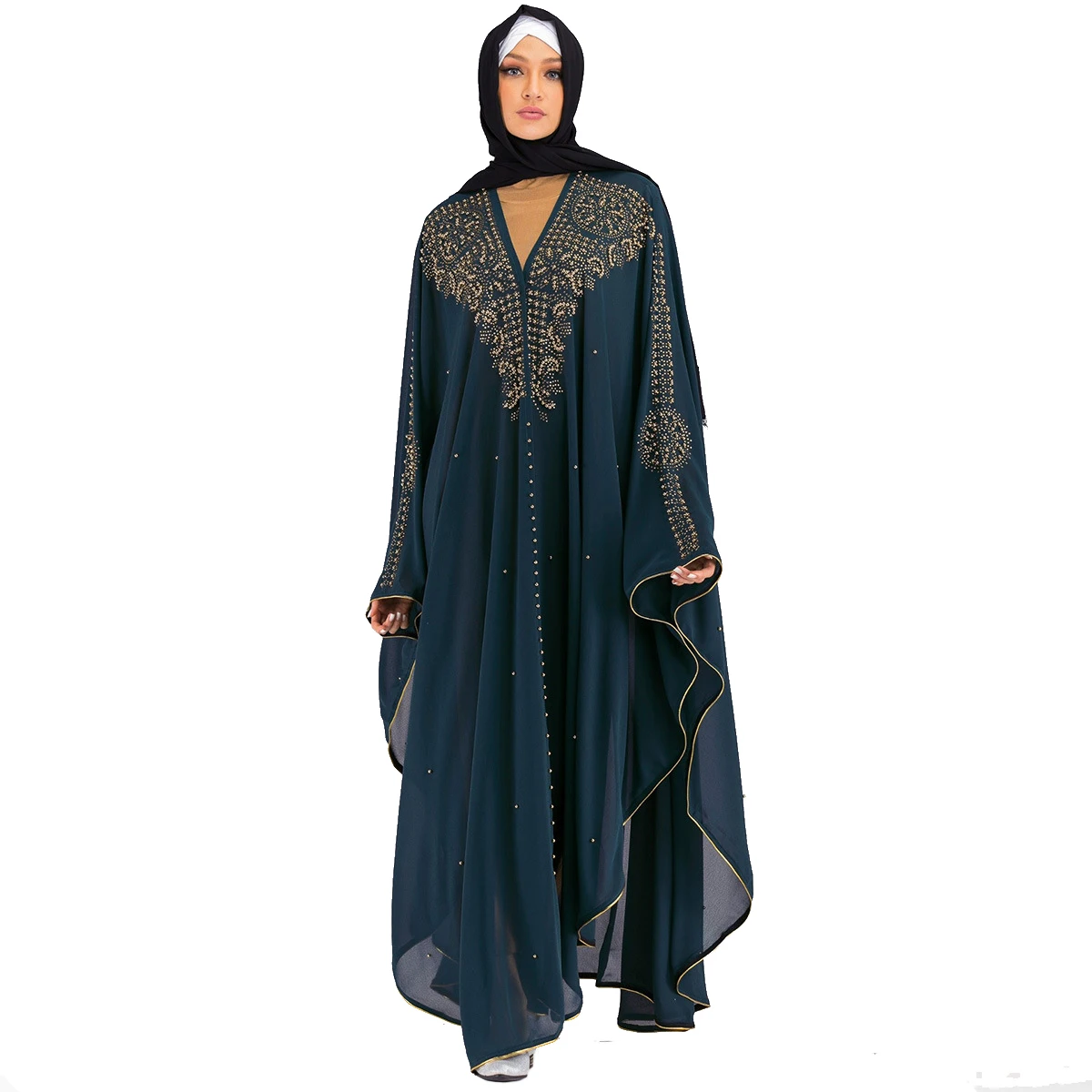 Religion Style Clothing Muslim Abaya Rhinestone Elegant Fashion Loose Women Boubou Open Abaya Robe, As picture
Religion Style Clothing Muslim Abaya Rhinestone Elegant Fashion Loose Women Boubou Open Abaya Robe, As picture
