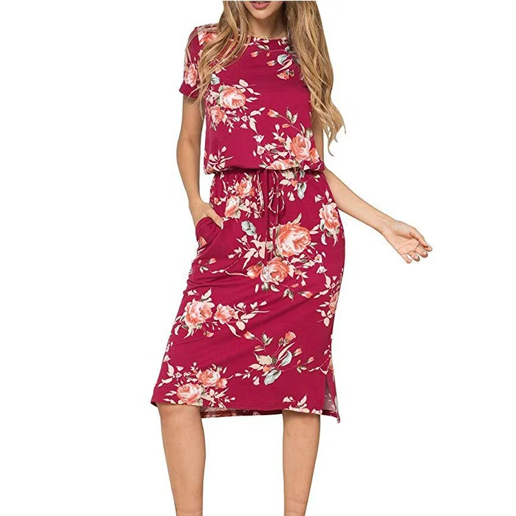 new round neck short sleeve dress Slim women's casual skirt with waist Factory price hot sale printed pocket skirt, Khaki/black/light blue/dark blue
new round neck short sleeve dress Slim women's casual skirt with waist Factory price hot sale printed pocket skirt, Khaki/black/light blue/dark blue