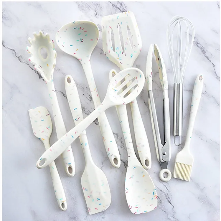 Colorful Non-stick Cooking Pastry Baking Spatula Set Silicone Kitchen Utensils, White
Colorful Non-stick Cooking Pastry Baking Spatula Set Silicone Kitchen Utensils, White