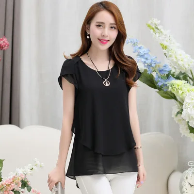 Hot sale Korean style women shirt o-neck short sleeve chiffon blouse large size loose shirt lady
Hot sale Korean style women shirt o-neck short sleeve chiffon blouse large size loose shirt lady