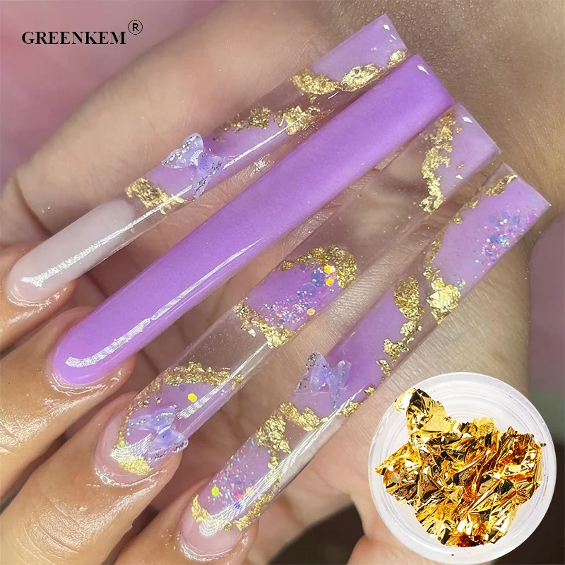 GREENKEM Sequins For Nails Chrome Powder Winter Manicure Gold Glitter Flakes Irregular Aluminum Nail Foil, Picture
GREENKEM Sequins For Nails Chrome Powder Winter Manicure Gold Glitter Flakes Irregular Aluminum Nail Foil, Picture