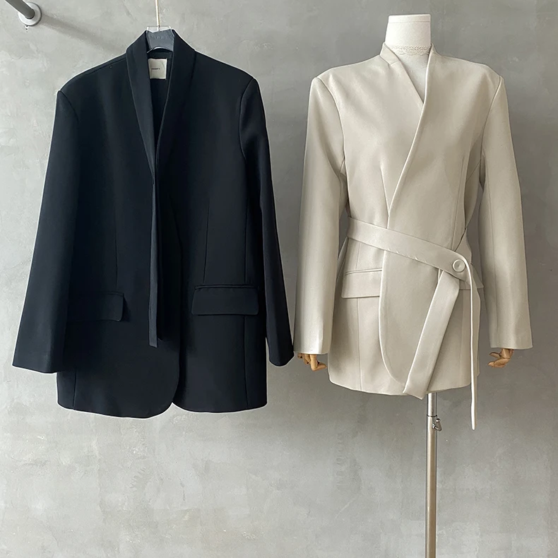 2021 Wholesale Solid Color Spring Style Sashes Korean Loose Long Sleeve Slim Suit Coat Women Chaquetas, Customized color
2021 Wholesale Solid Color Spring Style Sashes Korean Loose Long Sleeve Slim Suit Coat Women Chaquetas, Customized color