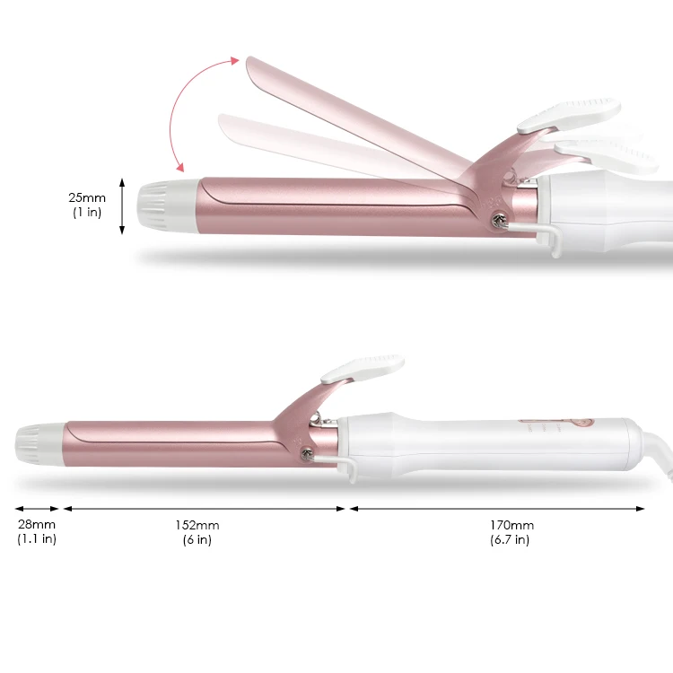 Beauty Hair Curler Popular Curling Wand Rose Gold Titanium Barrel Hair Curling Iron
Beauty Hair Curler Popular Curling Wand Rose Gold Titanium Barrel Hair Curling Iron