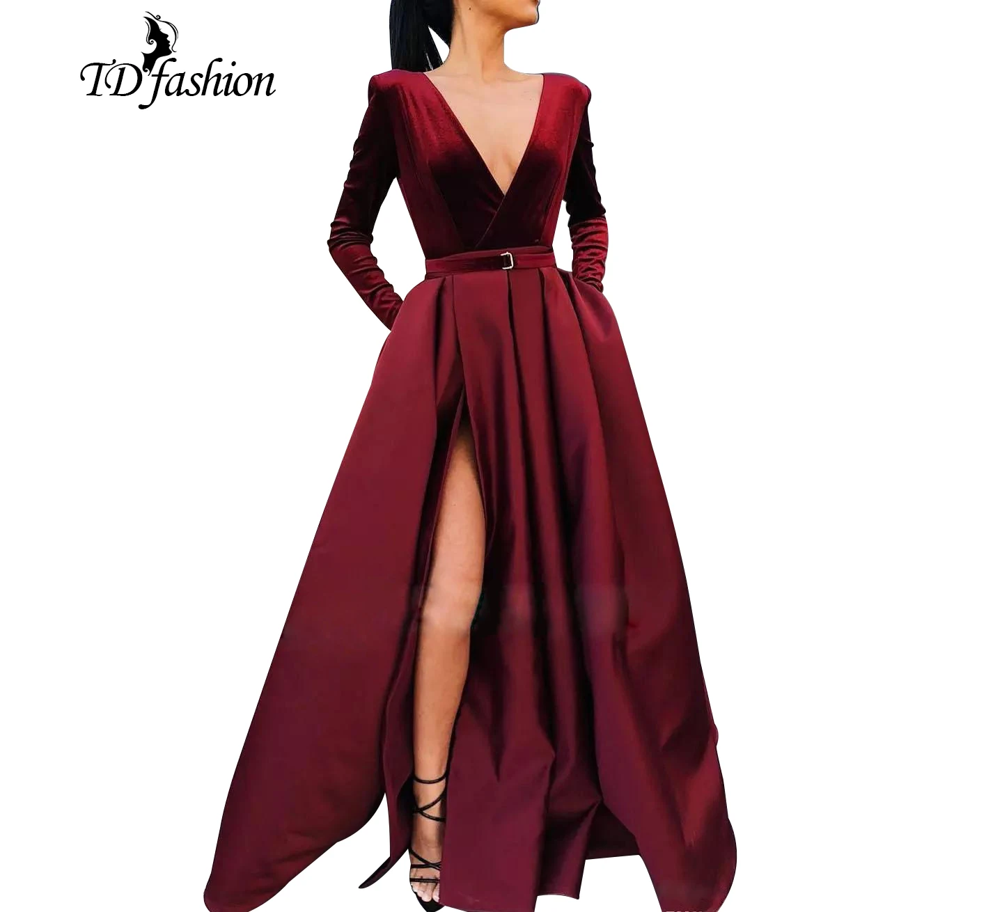 Cheap 100% polyester v neck high waist dress ladie long sleeve side slit solid color dress long luxury prom dress for women
Cheap 100% polyester v neck high waist dress ladie long sleeve side slit solid color dress long luxury prom dress for women