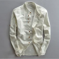 Low MOQ Wholesale New men's retro Chinese style stand collar slim casual cotton linen fabric for shirt with Wooden button
Low MOQ Wholesale New men's retro Chinese style stand collar slim casual cotton linen fabric for shirt with Wooden button