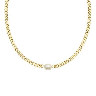 Minimalist Stainless Steel Chunky Chain Necklace Natural Pearl Charm Choker Necklace
Minimalist Stainless Steel Chunky Chain Necklace Natural Pearl Charm Choker Necklace