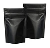 heat seal Retail Package bag black aluminum foil ziplock stand up pouches for tea snacks