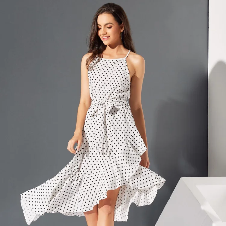 2019 summer Hot sale The New Women Vacation style sleeveless printing Dot irregular Hem England Ladies dress, Picture color
2019 summer Hot sale The New Women Vacation style sleeveless printing Dot irregular Hem England Ladies dress, Picture color