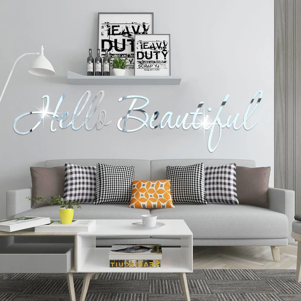 Custom Removable Acrylic Art Words Mirror Stickers Wall Home Decoration, Gold, silver, black, red, blue
Custom Removable Acrylic Art Words Mirror Stickers Wall Home Decoration, Gold, silver, black, red, blue