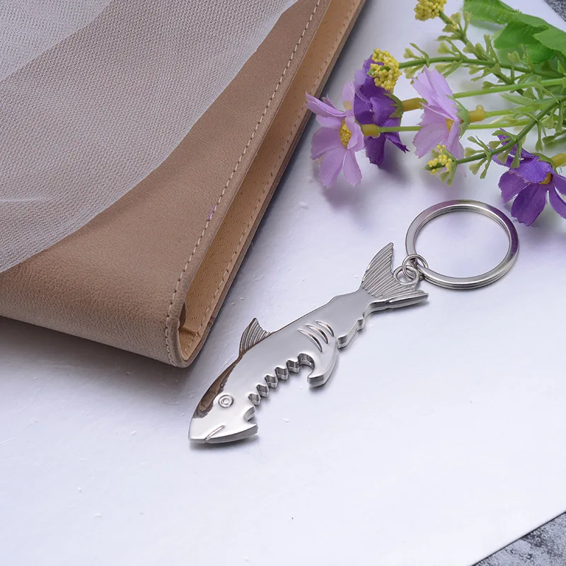 50pcs Metal 2 in 1 Keychain Bottle Opener Creative Shark Fish Key chain Beer Openers DH5743, Silver
50pcs Metal 2 in 1 Keychain Bottle Opener Creative Shark Fish Key chain Beer Openers DH5743, Silver