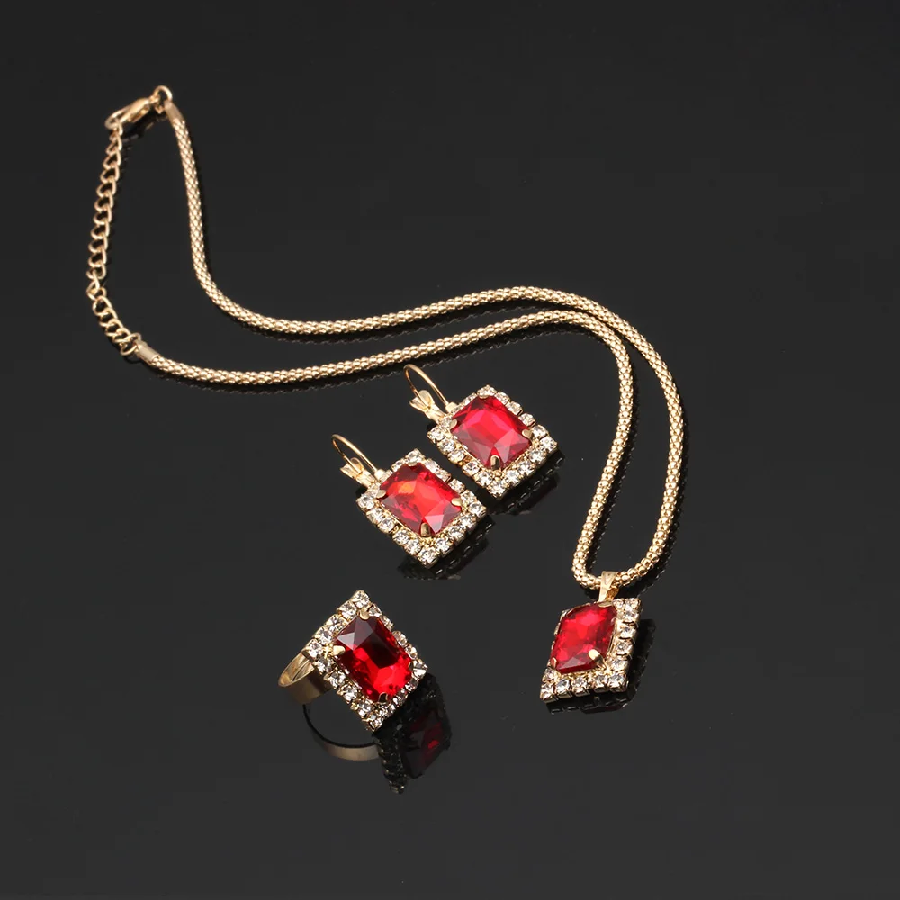 2019 Wholesale Cheap Jewelry Sets/Colorful Square Diamond Hoop Earrings Rings And Necklace Sets For Women Wedding Accessories, Multi color
2019 Wholesale Cheap Jewelry Sets/Colorful Square Diamond Hoop Earrings Rings And Necklace Sets For Women Wedding Accessories, Multi color
