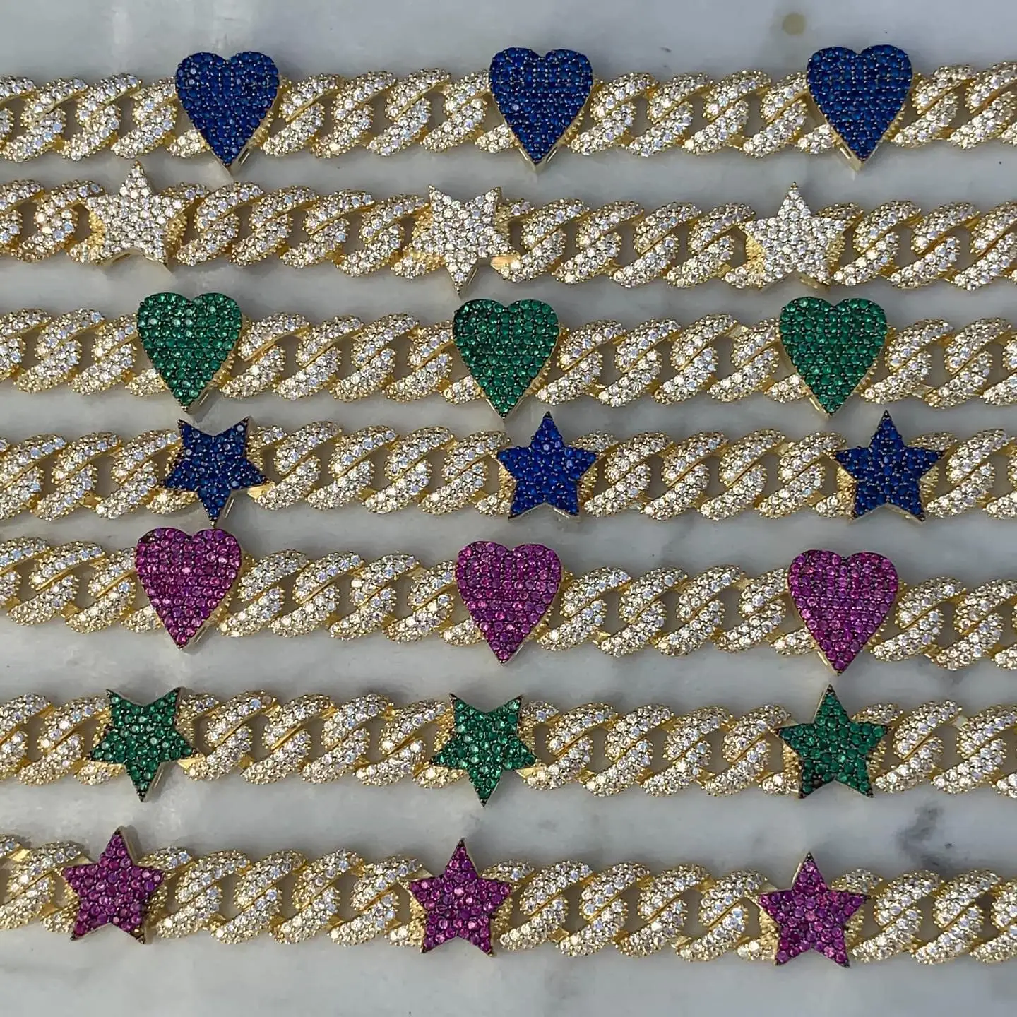 18k gold plated 10mm cuban link chain red blue green white heart star charm cz cuban link chain women bracelet
18k gold plated 10mm cuban link chain red blue green white heart star charm cz cuban link chain women bracelet