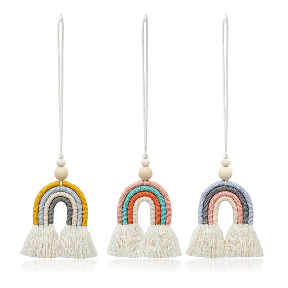 Creative hand-woven rainbow car pendant home decoration wall hanging car Rear View mirror Ornaments car accessories interior
Creative hand-woven rainbow car pendant home decoration wall hanging car Rear View mirror Ornaments car accessories interior