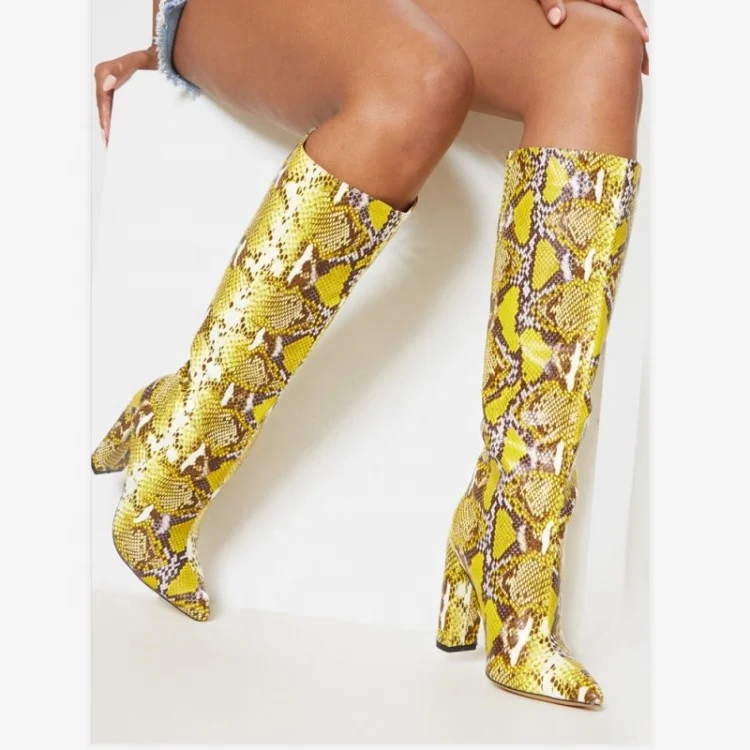 hot sale python print block high heel snakeskin women's knee high boots ladies pointed toe mid calf boots shoes women, Black yellow
hot sale python print block high heel snakeskin women's knee high boots ladies pointed toe mid calf boots shoes women, Black yellow