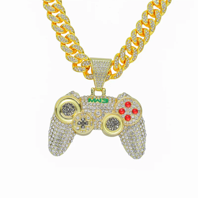 European and American Personality Hip Hop Alloy Full Diamond Game Console Handle Pendant Cuban Chain Necklace For Women
European and American Personality Hip Hop Alloy Full Diamond Game Console Handle Pendant Cuban Chain Necklace For Women